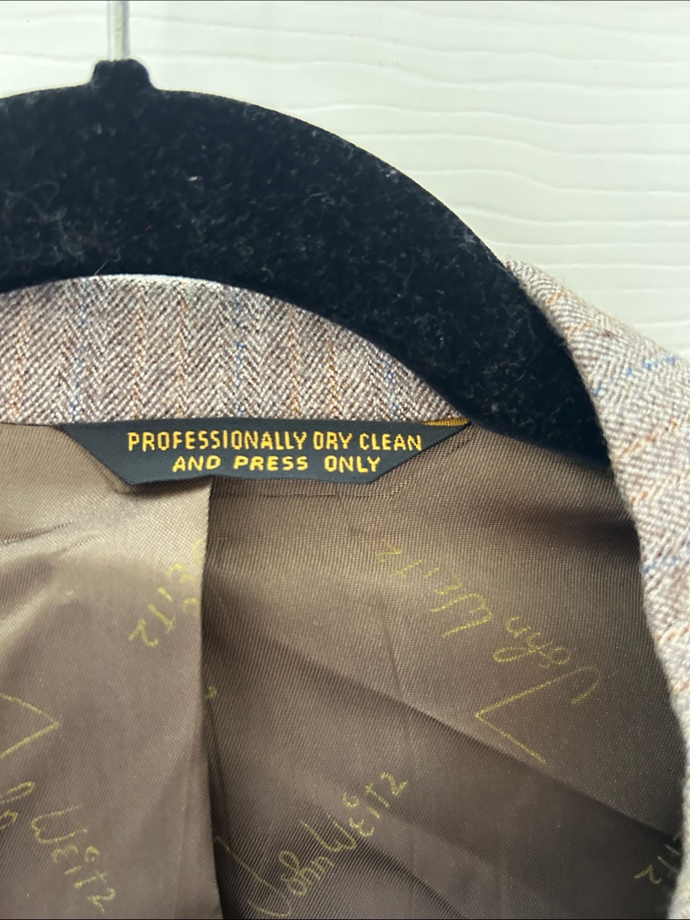 John Weitz Signature Collection 40S Gray Herringbone 100% Wool Sport Coat Blazer - Picture 5 of 8